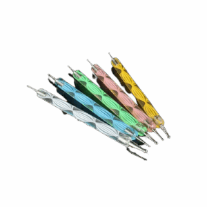 Multi Coloured Double Ended Nail Art Dotting/Marbleizing Tools, 5PCS