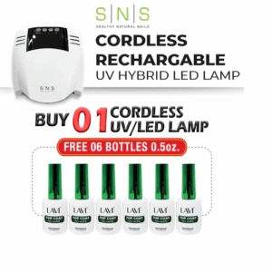 SNS CORDLESS Rechargable UV Hybrid LED Lamp, Buy 1 Get 6 pcs Lavi Top Coat 0.5oz FREE