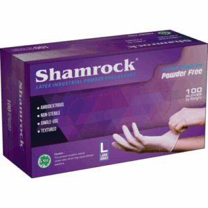 Shamrock Powder Free Latex Gloves, 96 Case, (Size XS-S-M-L)
