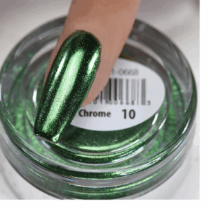 Cre8tion Chrome Nail Art Effect, 10, Green, 1g