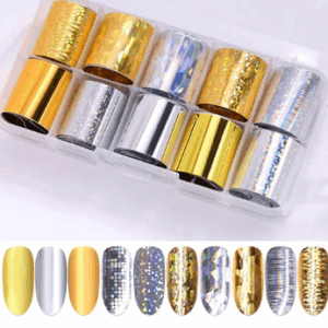 Foil Nail Art Transfer Decoration 10 Rolls Set 2.5*100cm, 04