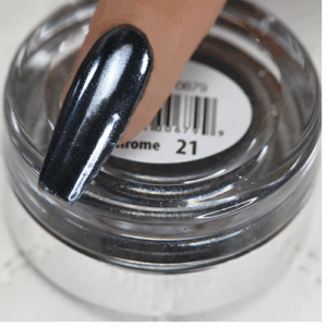 Cre8tion Chrome Nail Art Effect, 21, Silver Black, 1g