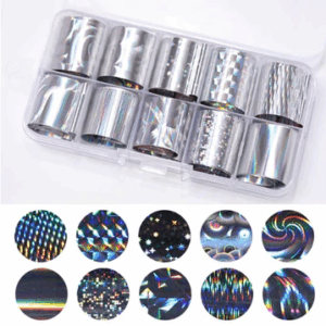 Foil Nail Art Transfer Decoration 10 Rolls Set 2.5*100cm, 17
