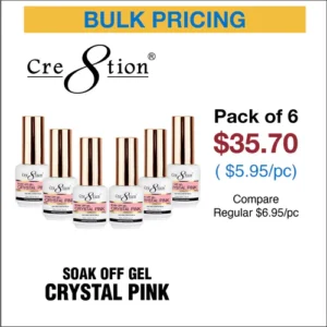 Cre8tion Soak Off Gel Crystal Pink