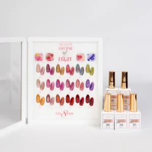 Cre8tion Cat Eye Gel 0.5oz - Fruit Collection - 18 Colors (#202 - #219) w/ 1 Acrylic Booklet
