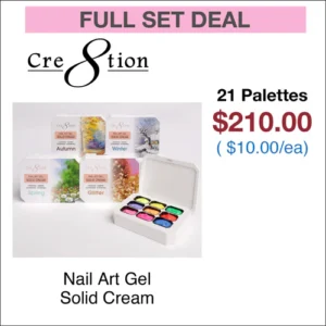Cre8tion Nail Art Gel - Solid Cream Collection - 21 palettes