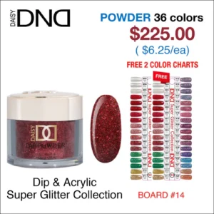 (COMING SOON)  DND Matching Dip Powder - Full set 36 colors - Super Glitter Collection - 14 #893 - #929