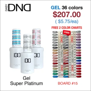 DND Super Platinum Gel Collection 0.5oz - 36 colors Board 15 (#930 - #965)