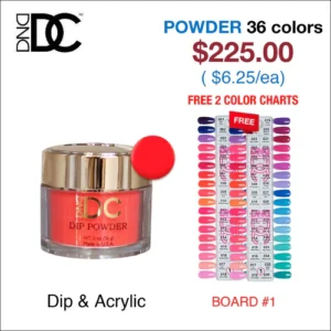 DND DC Matching Dip Powder - 36 colors Board 1 #001 - #036