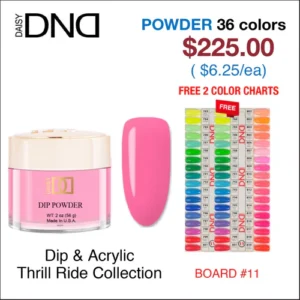 DND Matching Dip Powder - 36 colors Board 11 - Thrill Ride Collection (#783 - #819)