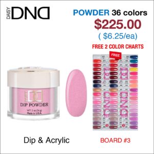DND Dip Powder 2oz - 36 colors Board 3 (#473 - #509)