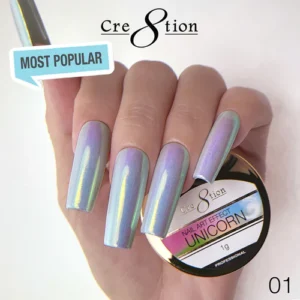 Alternative view of Cre8tion Unicorn Nail Art Effect 1g - Full set 18 colors w/ 1 Chrome Base & 1 Chrome Top 0.5oz Cre8tion