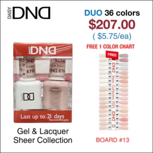 DND Duo Matching Color - 36 colors Board 13 - Sheer Collection (#856 - #892)