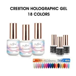 Cre8tion Holographic Gel 0.5oz - Full Set 18 colors