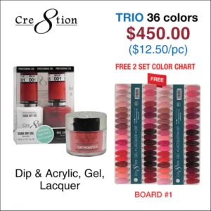 Cre8tion Matching Color - 36 colors Board 1 #01-#36 w/ 2 Color Chart