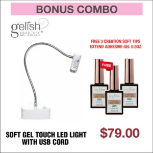 Alternative view of (Bonus Combo) Gelish Soft Gel Touch LED Light with USB Cord - Buy 1 Get 3 Free Cre8tion Soft Tips Extend