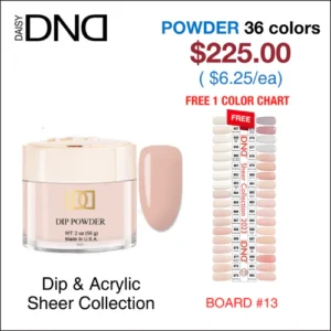 DND Matching Dip Powder - 36 colors Board 13- Sheer Collection (#856 - #892)