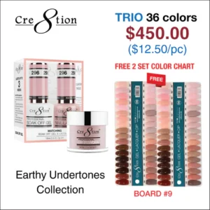 Cre8tion Matching Color - Earthy Undertones Collection -Board  36 Colors w/ 2 Color Chart Cre8tion