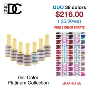 DND DC Platinum Gel Collection 0.5oz - 36 colors Board 6 (#181 - #217)