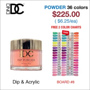 DND DC Dip Powder 2oz - 36 colors Board 8 (#254 - 289)