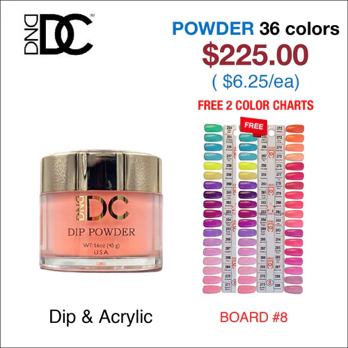 DND DC Dip Powder 2oz - 36 colors Board 8 (#254 - 289)