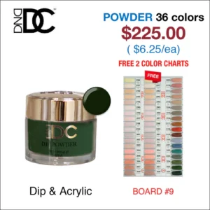 DND DC Matching Dip Powder - 36 colors Board 9 (#290 - #326)