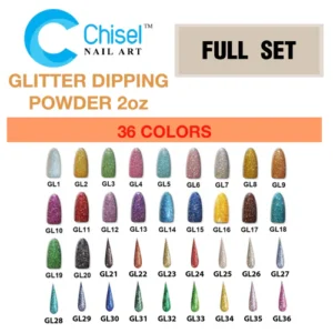 Alternative view of Chisel Glitter Dipping Powder 2oz - Full Set 36 Colors (#GL01 - #GL36)