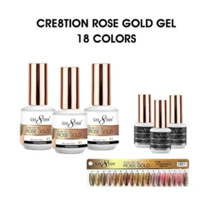 Cre8tion Rose Gold Gel 0.5oz - Full Set 18 colors