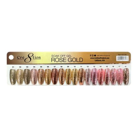 Cre8tion Rose Gold Gel 0.5oz - Full Set 18 colors - Image 2