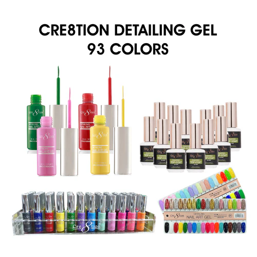 Cre8tion Detailing Nail Art Gel - Full set 93 colors