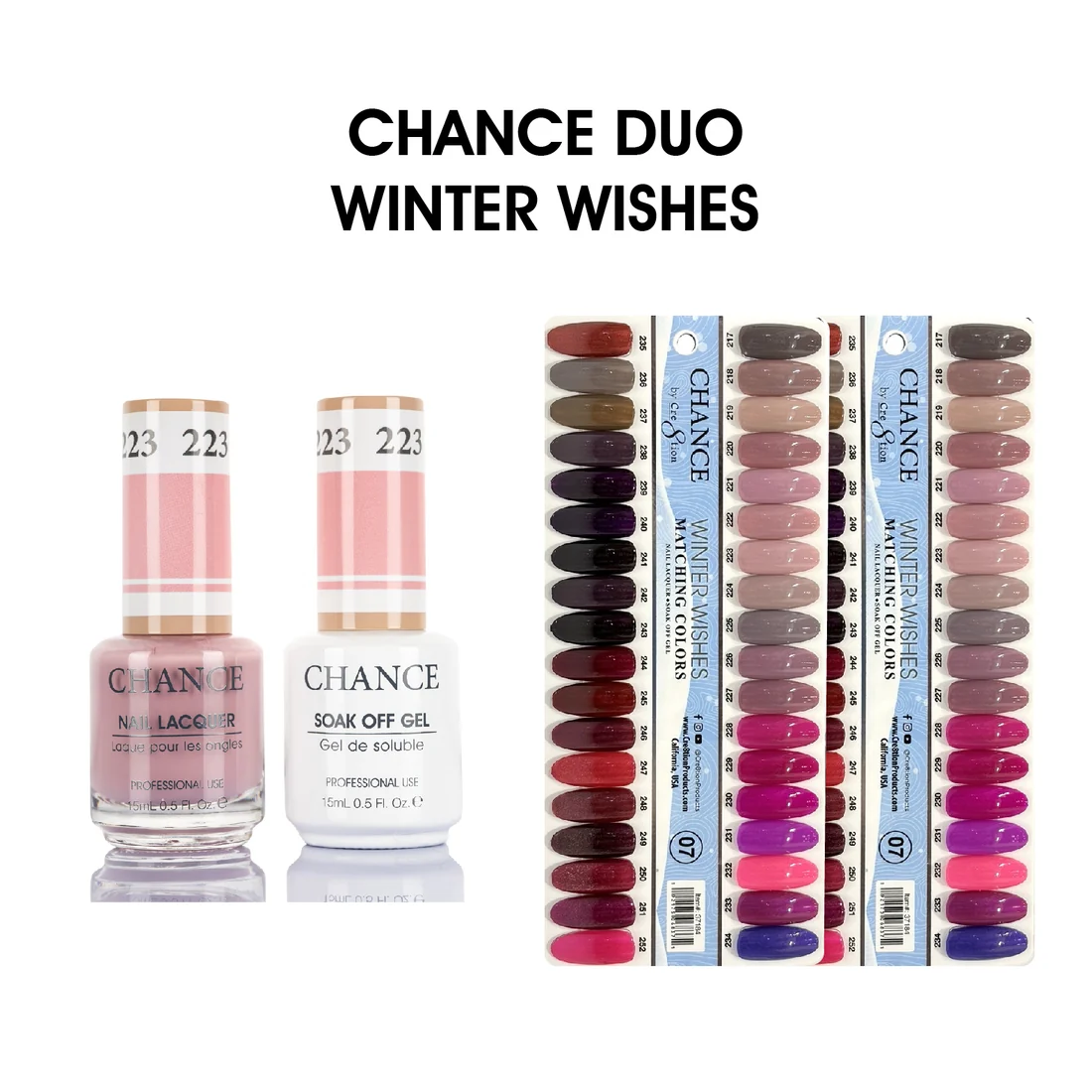 Chance Matching Duo 0.5oz - 36 Colors #217 - #252 - Winter Wishes Collection w/ 2 set Color Chart