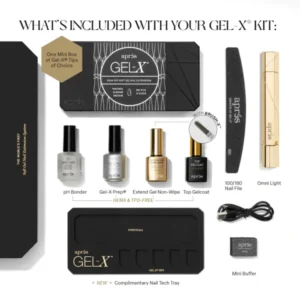 Alternative view of Apres New Signature Gel X Kit  Included:  15ml pH Bonder 15ml Gel-X Prep (HEMA-free) 15ml Extend Gel Non-Wipe  15ml Top Gel Coat  100/180 nail file Mini buffer Omni Light Complimentary Nail Tech Tray 1 Mini Signature Gel-X Tip Box