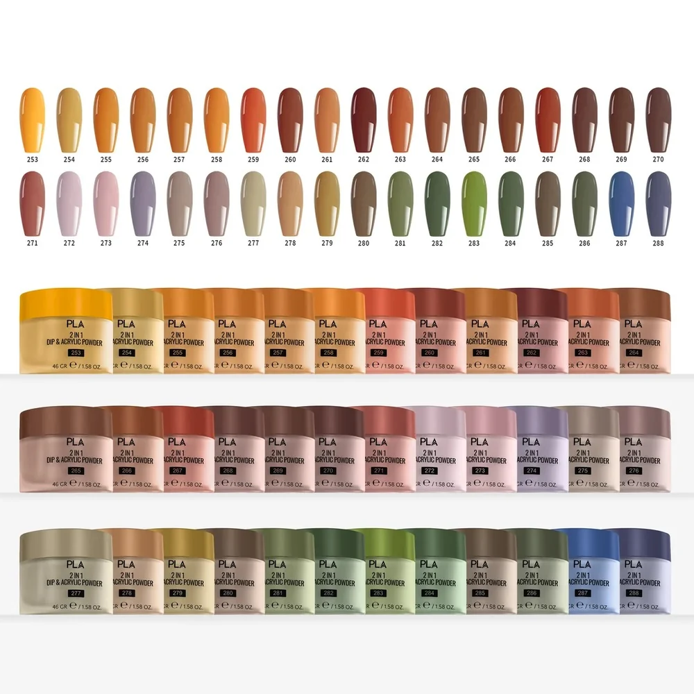PLA Powder Colors - Fall Collection 36 Colors w/ 1 Color Chart