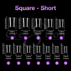 Alternative view of Cre8tion Special Shape Tip Square Clear - Short