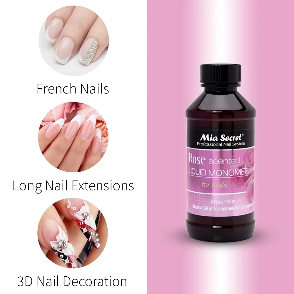 Mia Secret Rose Scented Liquid Monomer 4oz - Image 2