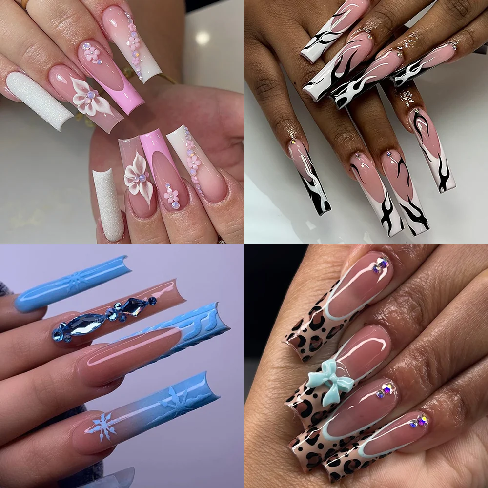 Cre8tion Special Shape Tip Square Clear - Extra Extra Long - Image 3