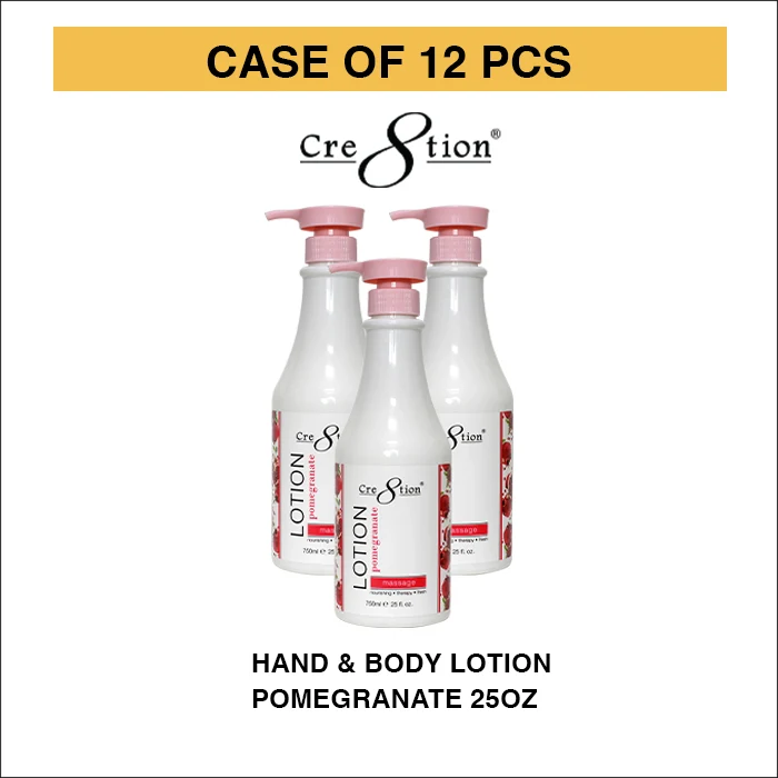 Cre8tion Hand & Body Lotion 750ml (25oz) - POMEGRANATE, CASE (PK: 12 pcs/case)