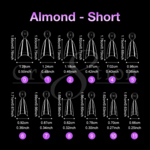 Alternative view of Cre8tion Special Shape Tip Almond Clear - Short