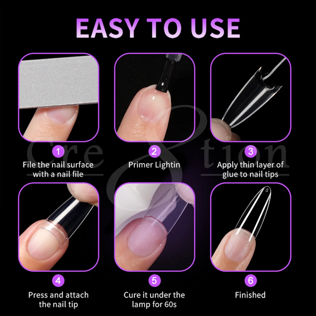 Cre8tion Special Shape Tip Almond Clear - Medium - Image 4