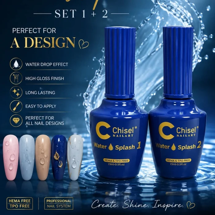 Chisel Water Drop Art Gel 0.5oz - 2 Step Set