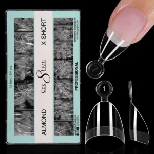 Cre8tion Special Shape Tip Almond Clear - Extra Short