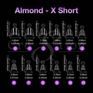 Alternative view of Cre8tion Special Shape Tip Almond Clear - Extra Short