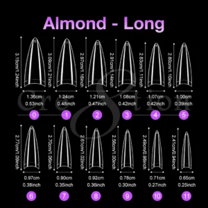 Alternative view of Cre8tion Special Shape Tip Almond Clear - Long