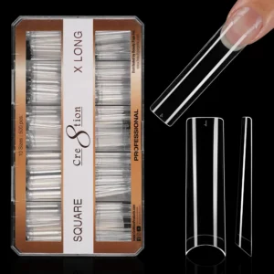 Cre8tion Special Shape Tip Square Clear - Extra Long