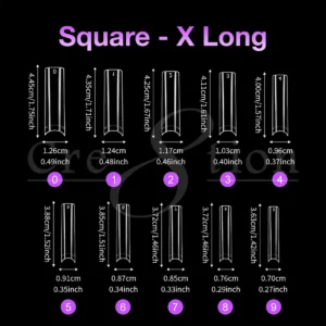 Alternative view of Cre8tion Special Shape Tip Square Clear - Extra Long