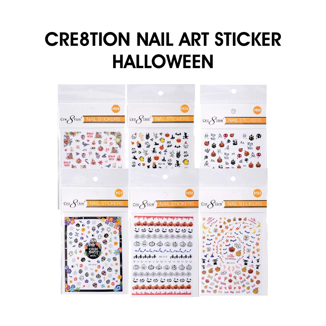 Cre8tion Nail Art Stickers - Halloween (14 Styles)