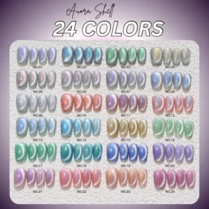 Alternative view of Nacy Seashell Auora Cat Eye Set 24 Colors w/ 1 Color Book