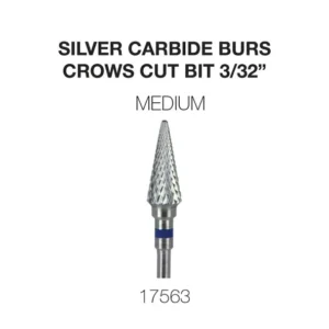 Cre8tion Silver Carbide Burs - Crows Cut Bit 3/32, MEDIUM