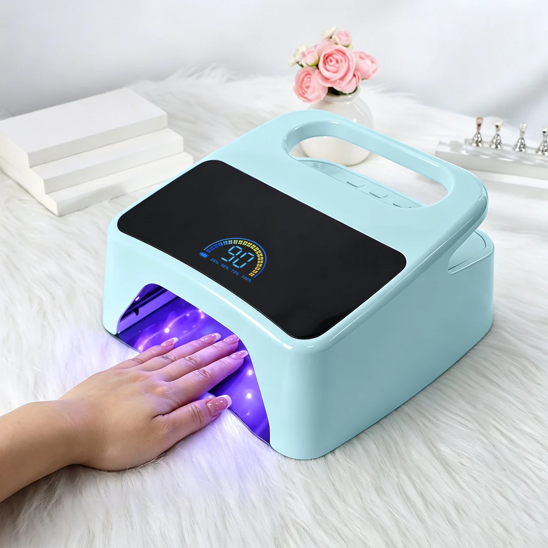 Extra Wide & Long Nail Hybrid UV/LED Lamp - Teal - Image 2